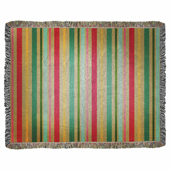 Retro Stripe Pattern With Bright Woven Throw Blanket