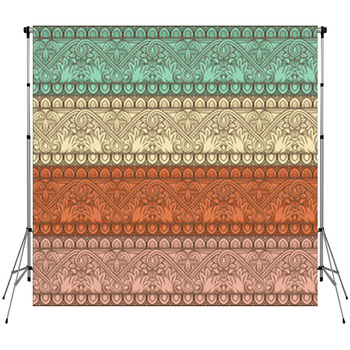 Retro Striped Color Pattern Custom Size Backdrop