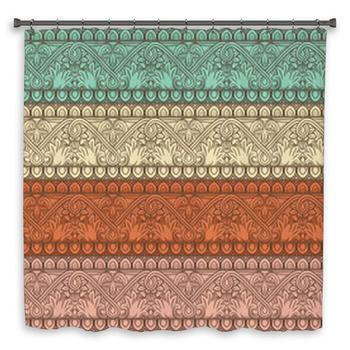 Retro Striped Color Pattern Shower Curtain