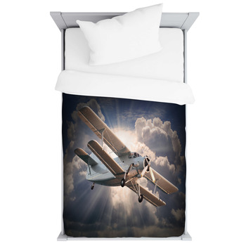 Retro Style Picture Of The Biplane Toddler Duvet