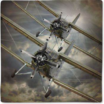 Retro Style Picture Of The Biplanes Baby Blanket