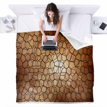 Retro Wallpaper Fleece Bed Blanket