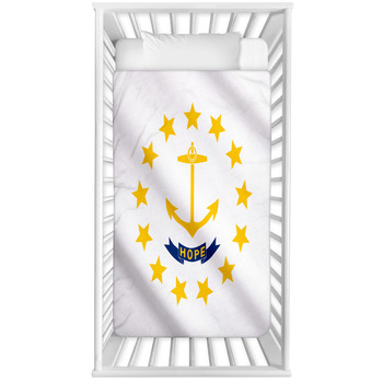 Rhode Island Flag Waving Baby Crib Comforter