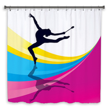 Rhythmic Gymnastics Woman Custom Size Shower Curtain