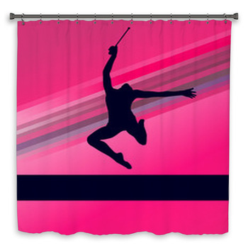 Rhythmic Gymnastics Woman With Clubs Shower Curtain