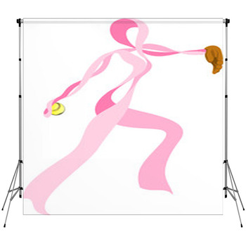 Ribbon Softball Pitcher Fleece Backdrop