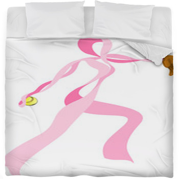 Ribbon Softball Pitcher Fleece Bed Blanket
