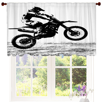 Drapes for Bedroom Blackout Curtains Dirt Bike Illustration of a Biker Performing a Stunt Move on a Colorful Grunge Backdrop Multicolor/Curtains/Drapes for Bedroom 55 by 39 in