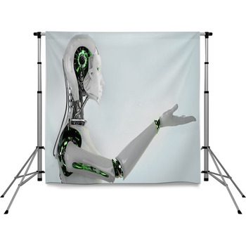 Robot Android Women Pole Pocket Backdrop