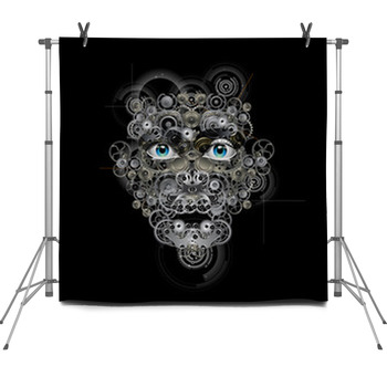 robot head Fleece Backdrop