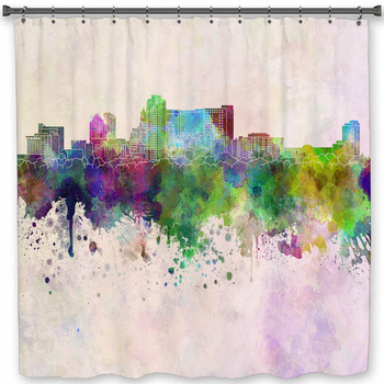 Rochester Mn Skyline In Custom Size Shower Curtain