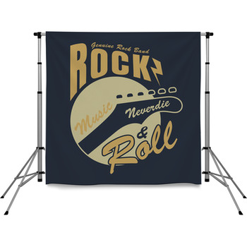 Rock And Roll Graphic For T Shirt Pole Pocket Backdrop