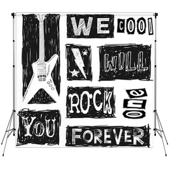 Rock And Roll Graphics Concert Custom Size Backdrop