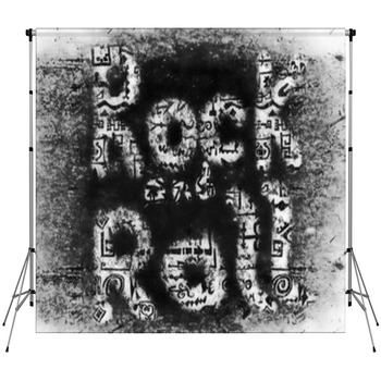 Rock And Roll Grunge Music Word Fleece Backdrop