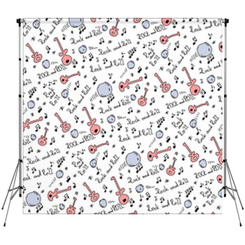 Rock And Roll Music Pattern And Texture  Fleece Backdrop