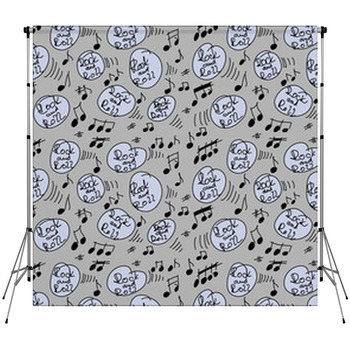 Rock And Roll Music Seamless Pattern Fleece Backdrop
