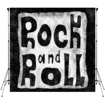 Rock And Roll Music Word Backgrounds Fleece Backdrop