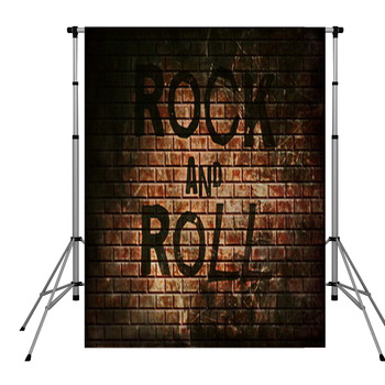 Rock And Roll Music Word On Red Pole Pocket Backdrop