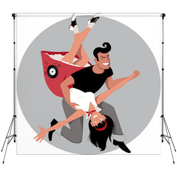 Rock And Roll Rock Acrobatic Jitterbug Fleece Backdrop