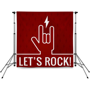 Rock And Roll Sign Pole Pocket Backdrop