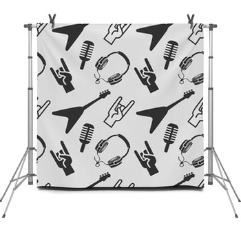 Rock Background Pattern Music Hand Fleece Backdrop