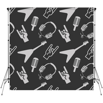 Rock Background Pattern Music Hand Fleece Backdrop