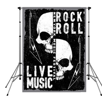 Rock Guitar Vector Fire Concert Pole Pocket Backdrop