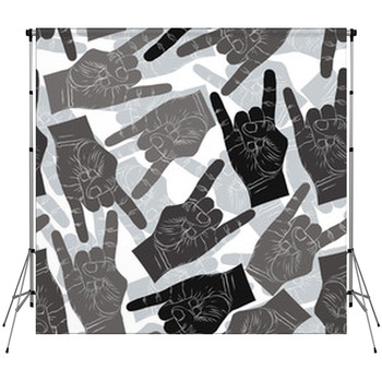 Rock Hands Seamless Pattern Rock Custom Size Backdrop