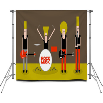Rock Musicians Custom Size Backdrop