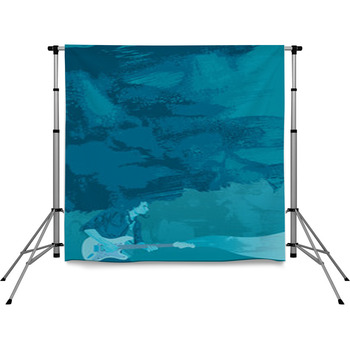 Rock N Roll Guitar Party Music Pole Pocket Backdrop