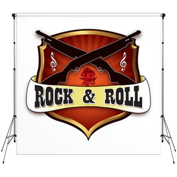 Rock N  Roll Logo 4b Custom Size Backdrop