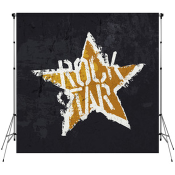Rock Star Vector Grunge Design Fleece Backdrop