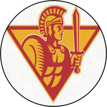 Roman Centurion Soldier With Sword And Shield Round Rug