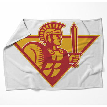 Roman Centurion Soldier With Sword Woven Throw Blanket