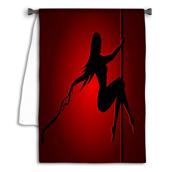 Romantic Dancing Girl In Red Light Towel