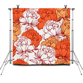 Rose Flowers Seamless Ornament Fleece Backdrop