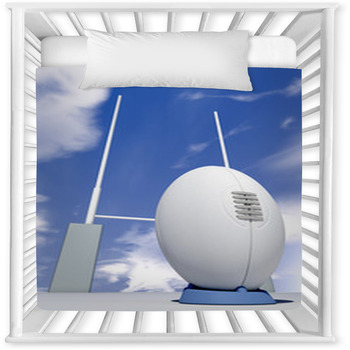 Rugby Ball Closeup Infront Of Posts Baby Crib Comforter