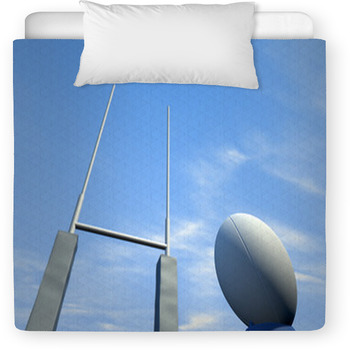 Rugby Ball Closeup Infront Of Posts Toddler Duvet
