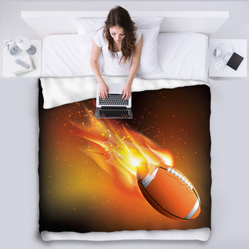 Rugby Ball Fly Fleece Blanket