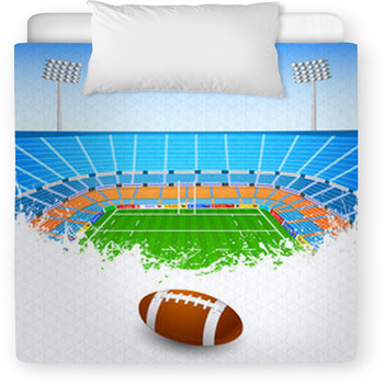 Rugby Ball On Stadium Toddler Duvet