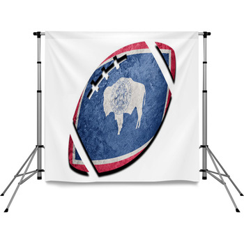 Rugby Ball Wyoming State Flag Pole Pocket Backdrop