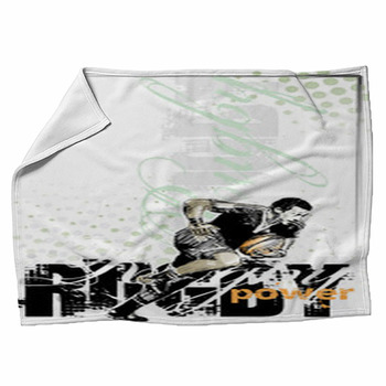 Rugby Player Football Poster Fleece Blanket