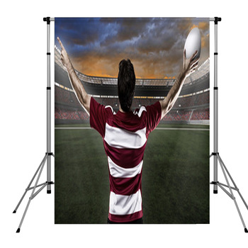 Rugby Player Pole Pocket Backdrop