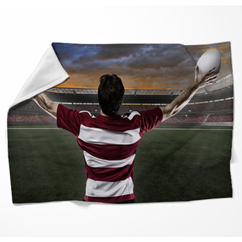Rugby Player Woven Throw Blanket