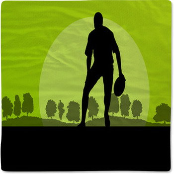 Rugby Playing Man Silhouette In Countryside  Baby Blanket