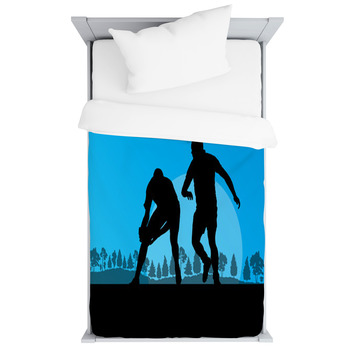 Rugby Playing Man Silhouette In Toddler Duvet