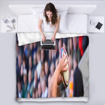 Rugby Throw In Fleece Blanket