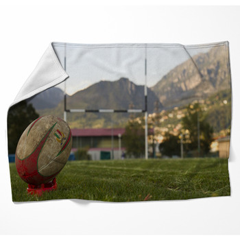 Rugby1_back Fleece Blanket