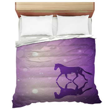 Running Horse At Sunrise Vector Conceptual Comforter