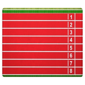 Running Track Finish Line Top View Area Rug